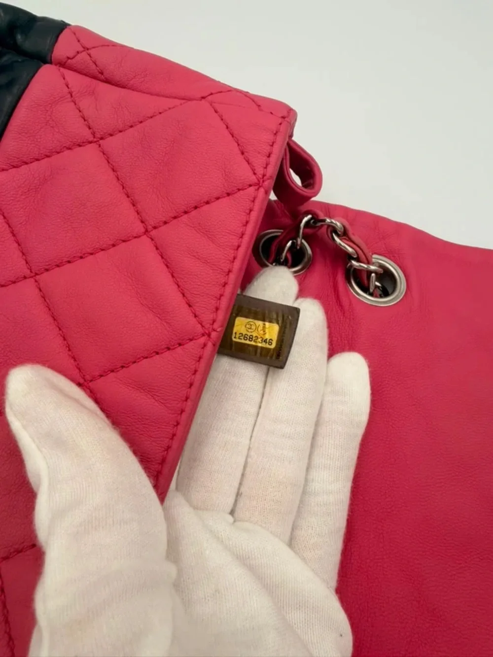 Chanel Bicolor Quilted Flap Bag — Pink/Black Lambskin